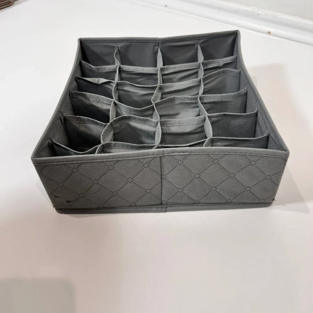 Sorbus Gray Collapsible Sock Organizer (20 socks)